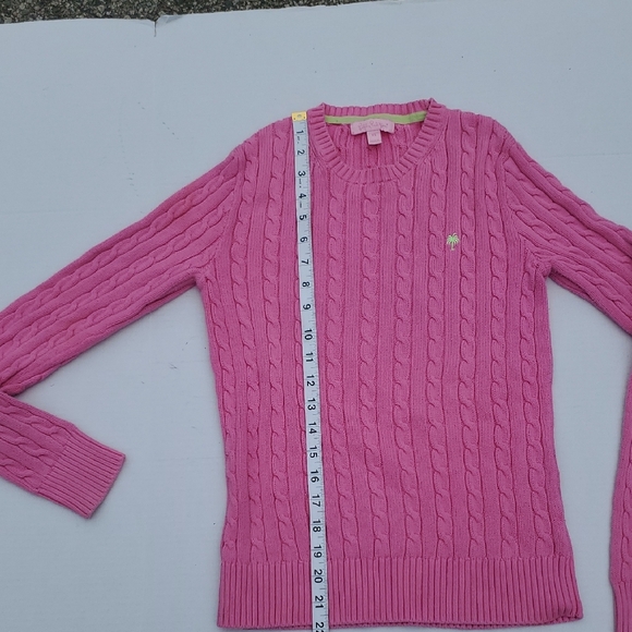 Lilly Pulitzer Pink Crew Neck Cable Knit Sweater - Picture 7 of 12